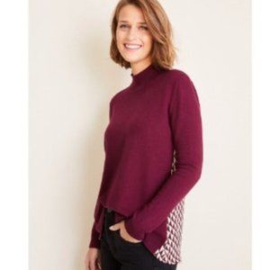 NWT- Ann Taylor- Geo Back Mixed Media Sweater